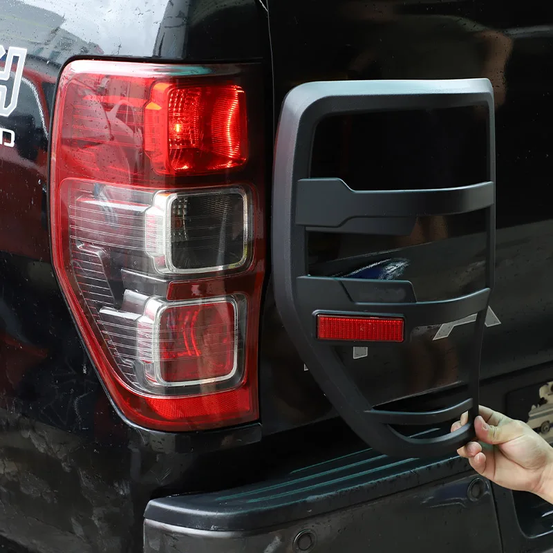 Para ford ranger raptor t6 t7 px mk1 mk2 wildtrak t8 2012-2021 lâmpada traseira quadro decorativo capa ﻿ Capa preta fosca para luz traseira de carro