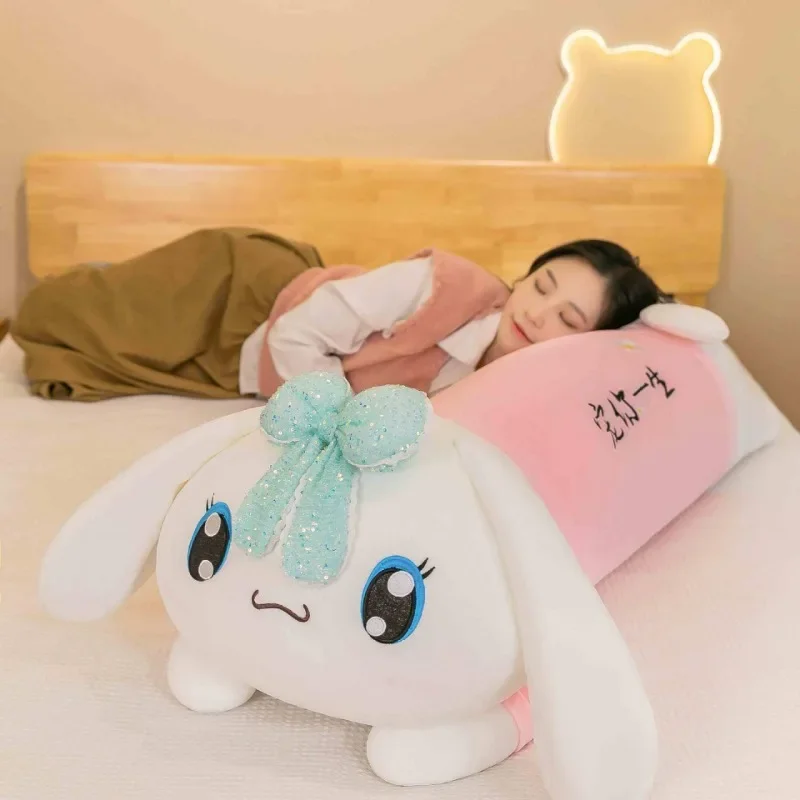 70/90cm Duży rozmiar Sanrio Cinnamoroll Długa poduszka Pluszowa lalka Zabawki Kawaii Wypchane lalki Sypialnia Sofa Wystrój Dzieci Dziewczyna Prezenty urodzinowe