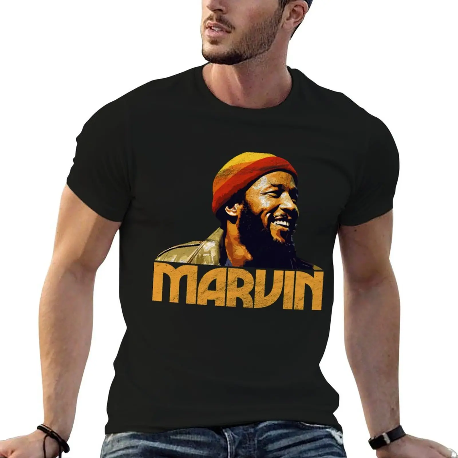

Винтажная футболка Marvin Gaye, мужская футболка, роскошная мужская футболка, футболка