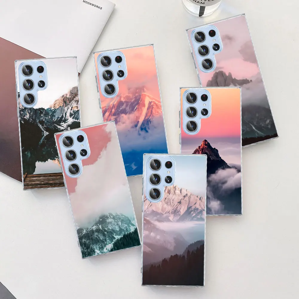 Mountain Peak Forest Case For Samsung Galaxy S26 S25 Edge S22 S23 S24 S20 Ultra S21 FE S10 Plus TPU Transparent Soft Phone Cover