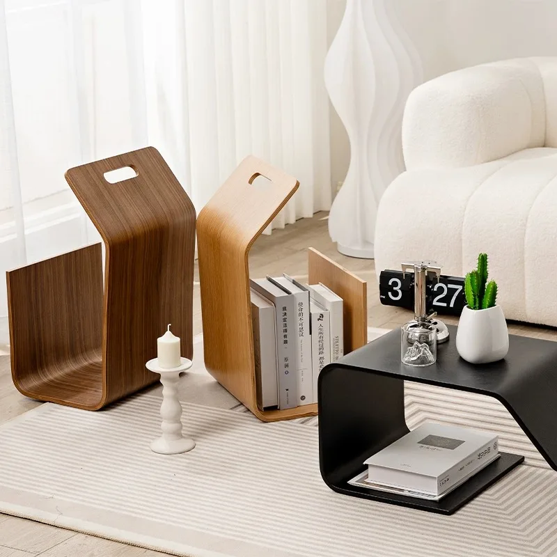 

Creative Solid Wood Side Table Designer U-shaped Living Room Table Nordic Sofa Coffee Table Convenient Mobile Home Furniture