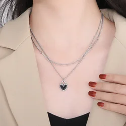 Fashion Women Men Silver Color Rose Gold Titanium Steel Round Necklace  Jewelry Gift