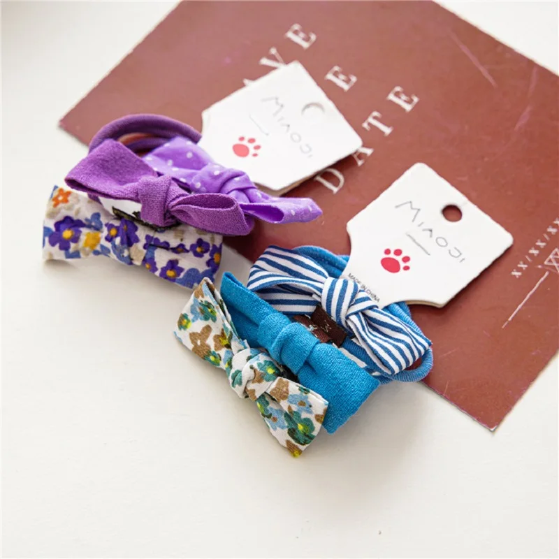 Kain Anak-anak Bunga Rambut Cincin Gadis Bergaris Busur Rambut Tali Bayi Dasi Rambut Karet Tali Kepala Aksesoris Rambut