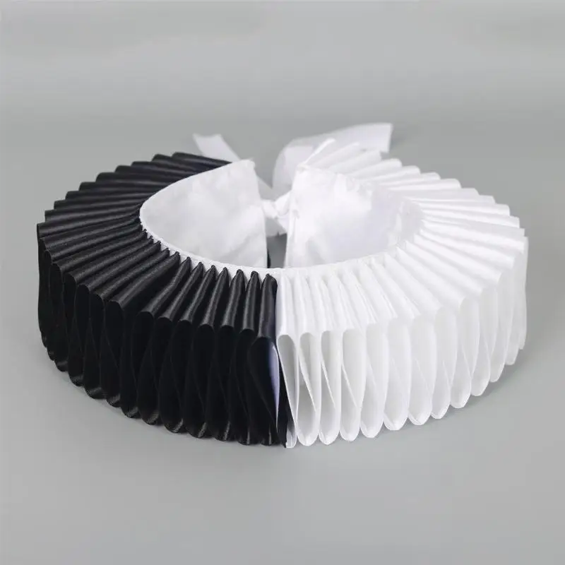 L5YA فيكتوري بياقة قابلة للفصل وياقة مكشكشة للزي الرسمي الكاجوال