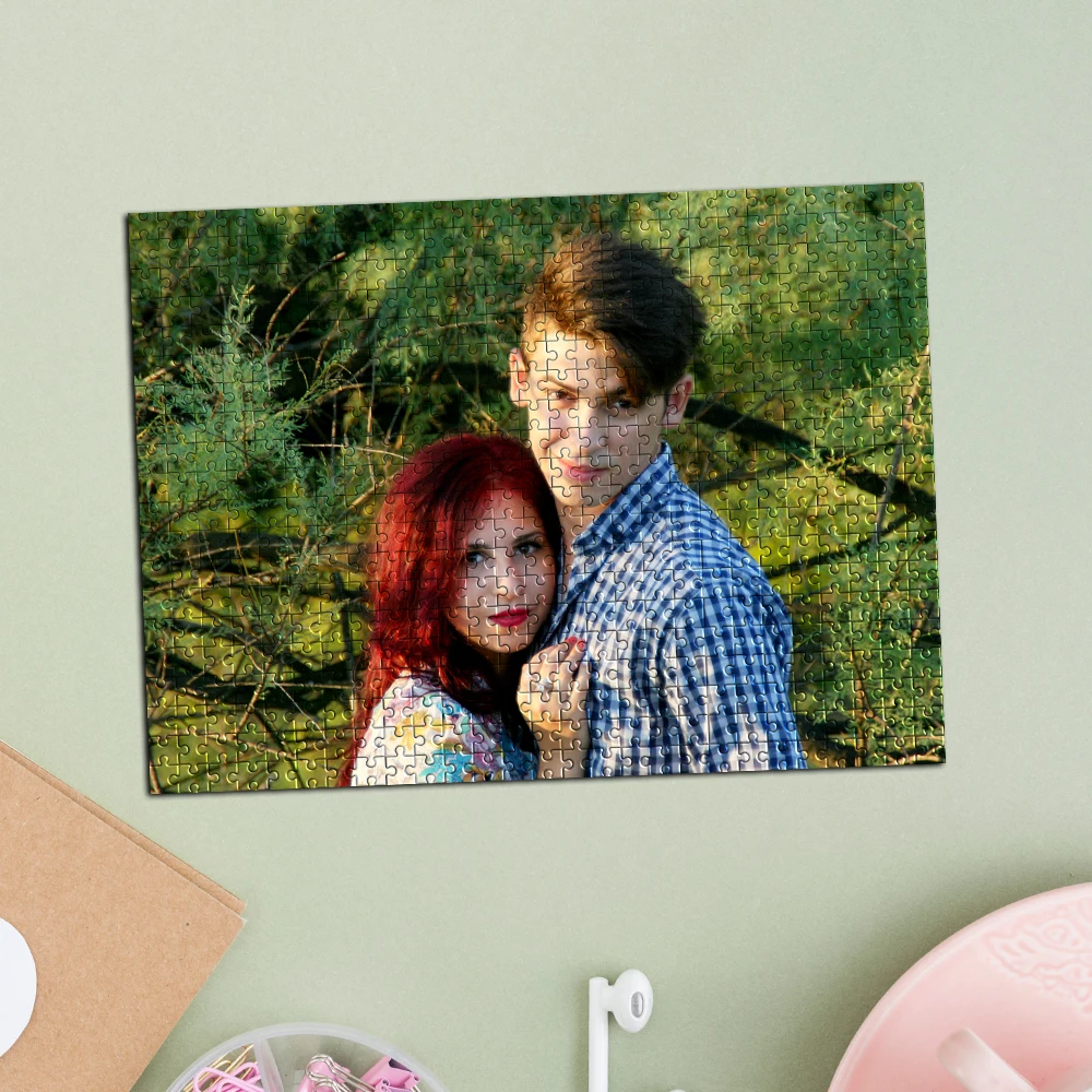 35/300/500/1000pcs Personalized Custom Photo Couple Puzzle For Housewarming Bedroom/Living Room For Children's Day