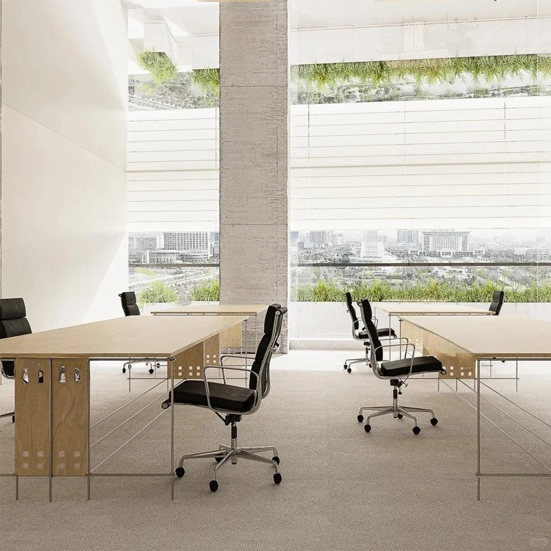 البتولا المحيط لوحة الفولاذ المقاوم للصدأ طاولة المؤتمرات طاولة طويلة بسيطة الحديثة المحور البصري مكتب ثقب لوحة مكتب مكتب الكمبيوتر #4