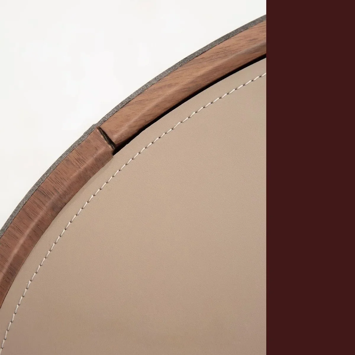 Table de chevet design minimaliste italien, selle ovale, meuble de chevet en cuir, acier inoxydable, léger, luxe, haut de gamme, bois massif c