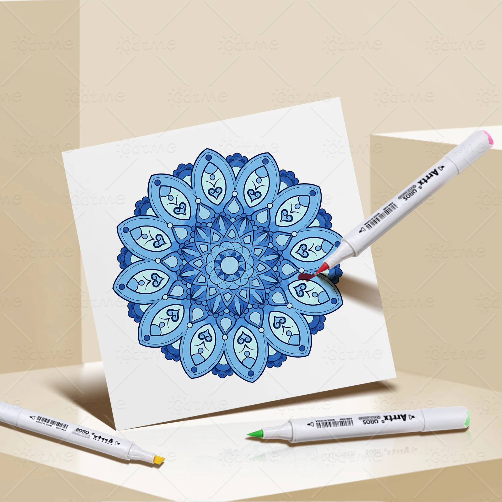 Mandala-Malbuch für Erwachsene, 24 Seiten, Stressabbau, Freizeit, DIY-Mal- und Zeichenbuch, ideales tägliches Geschenk – Detail 6
