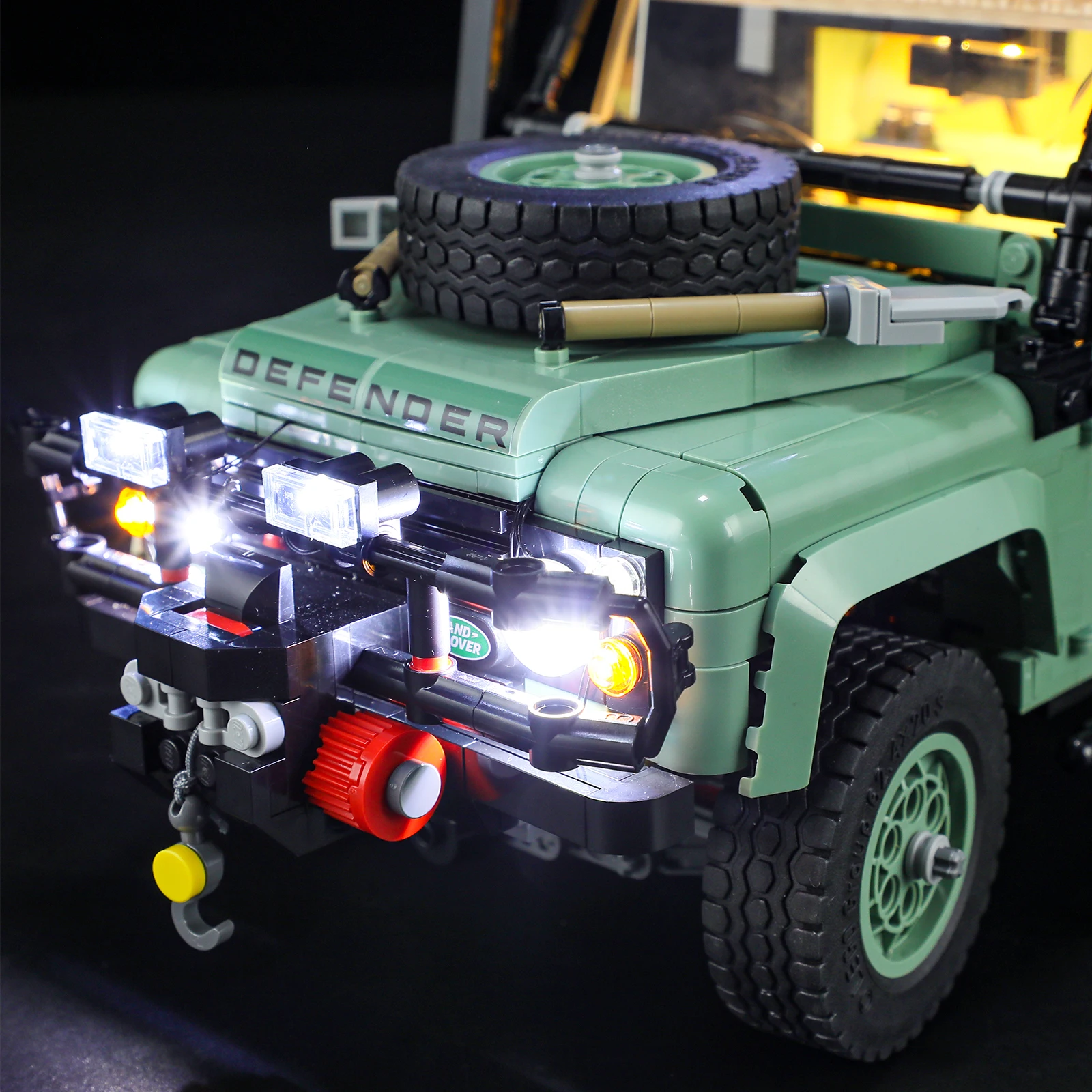 Hprosper-luz LED para Land Rover Classic Defender 90, Lámpara decorativa con caja de batería, 10317 (no incluye bloques de construcción Lego)