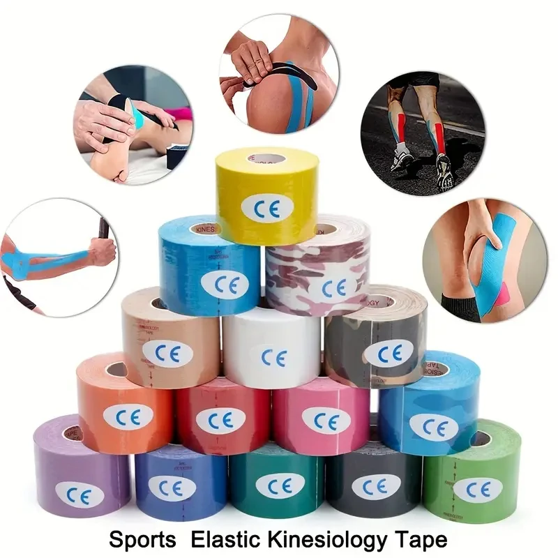 1pc Elastic Sports Waterproof Protective Tape Kinesiology Tape  Athletic Bandage Muscle Tape Face Lifting Camouflage Tape