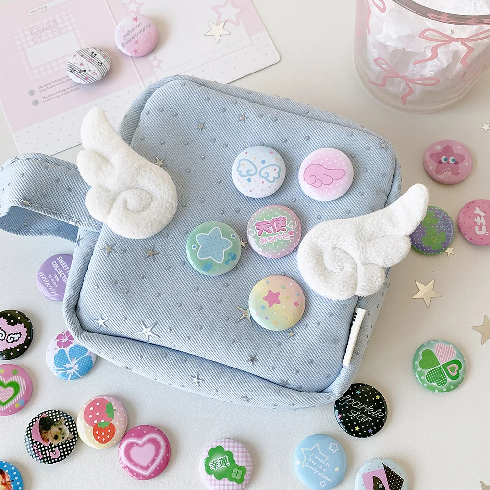 6pcs/set Cartoon Badge Mini Tinplate Brooch Pin Ita Bag Kawaii Journal Decoration Accessory Cute Pin for Girls Badge Gift