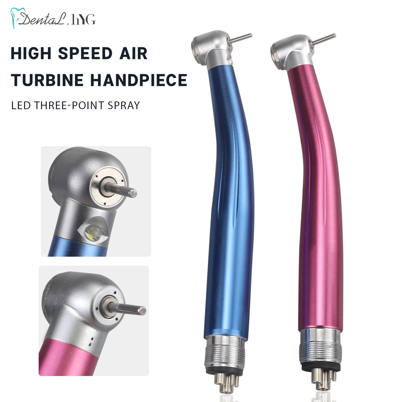 

Dental High Speed Handpiece Push Button Standard Head 2/4Holes Air Turbine Single Water Spring Rotor/Cartridge Fit NSK