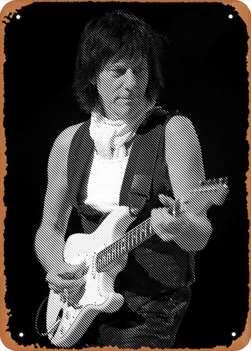 Guitarist Legends Jeff Beck Metal Tin Sign Poster Vintage Art Wall Decor 12 x 8 inch