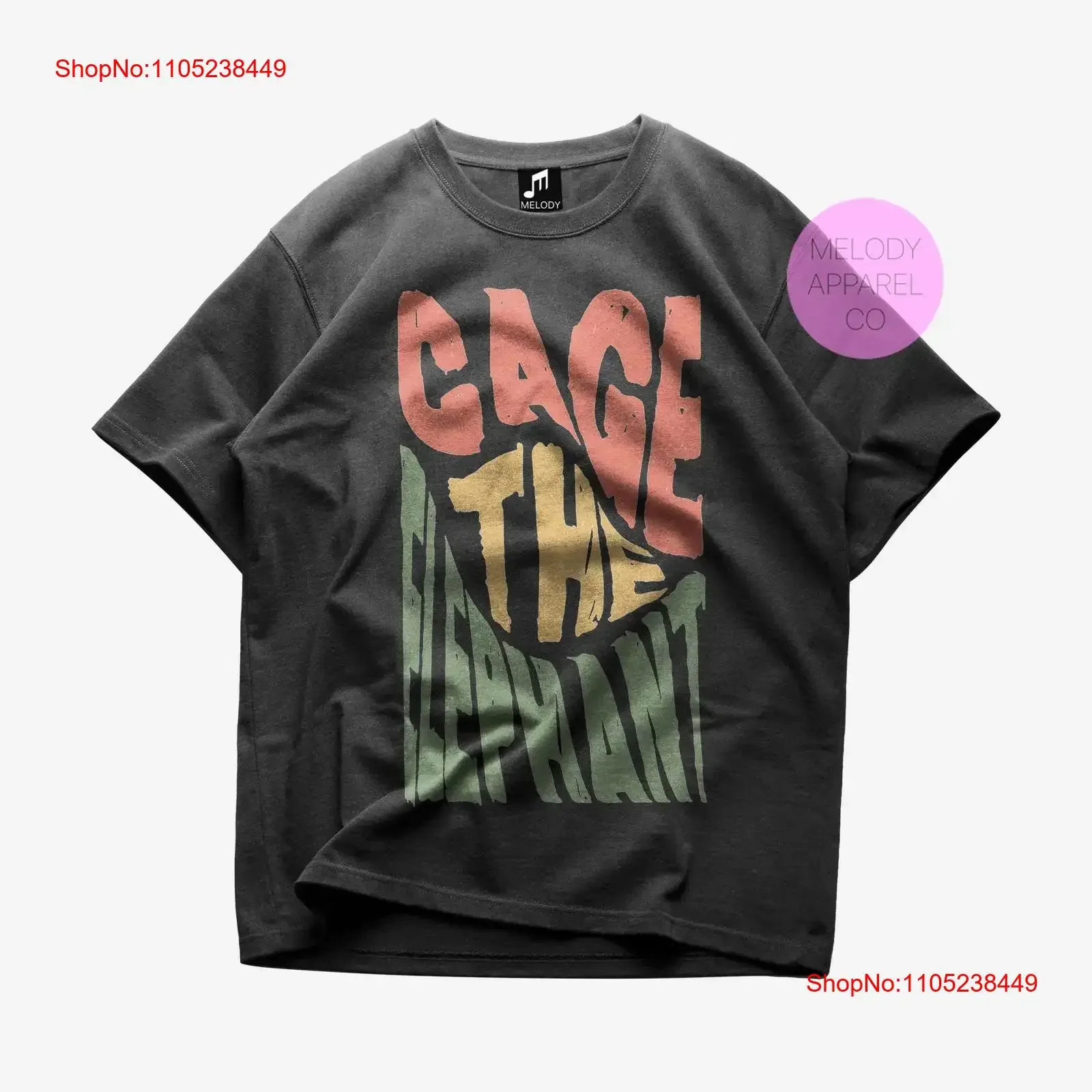 Limited Cage The Elephant T shirt Melophobia Strokes MGMT Arcs vintage Washed streetwear Casual Soft Comfortable