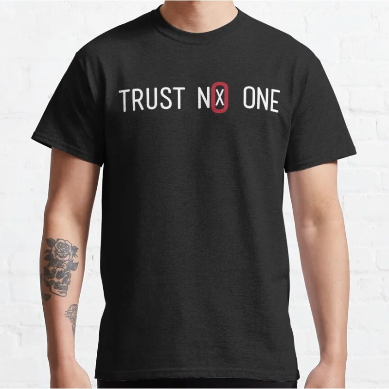 

80s vintage Alien sci fi tv series The x files Trust No One Graphic T Shirts large size Adult S-6XL
