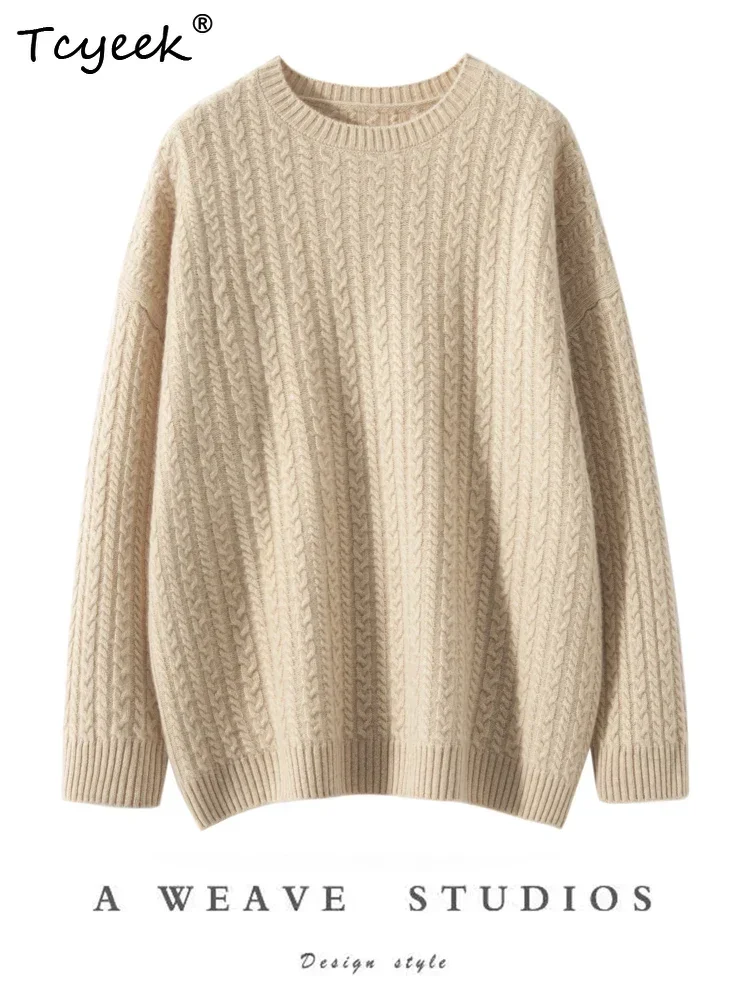 Daily Autumn Winter Sweater Set Women Pullover Shorts Suite 100% Cashmere Suite Trousers Sweet Long Sleeve Cable Stitch Clothes