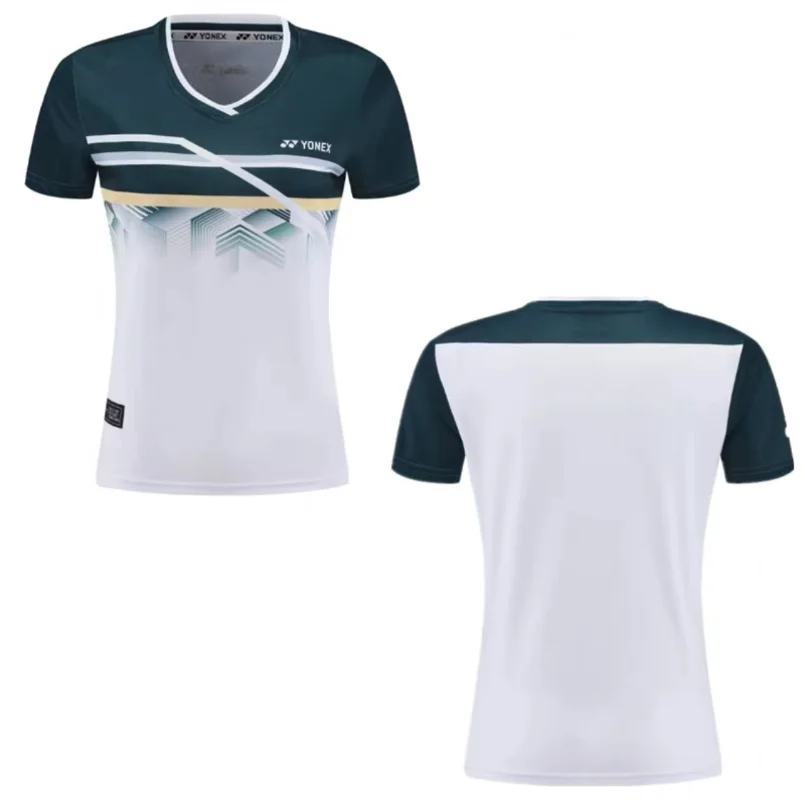 Yonex setelan tenis Badminton, kaos olahraga atasan lengan pendek bernafas menyerap keringat cepat kering