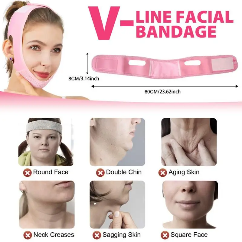 Bandaż wyszczuplający do twarzy V Line Face Shaper Women Chin Cheek Lift Up Belt V Face Bandage Face Shaper Chin Cheek Lift Up Belt