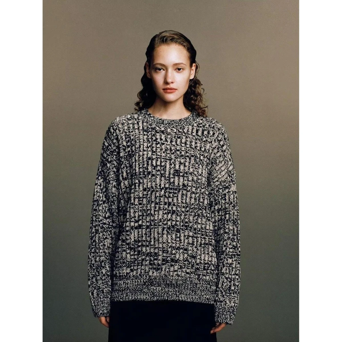 

Облегающий круглый вязаный свитер Ne, модная мужская модная осенне-зимняя основа, новинка 2024, Sli Quali, полиэфирное волокно