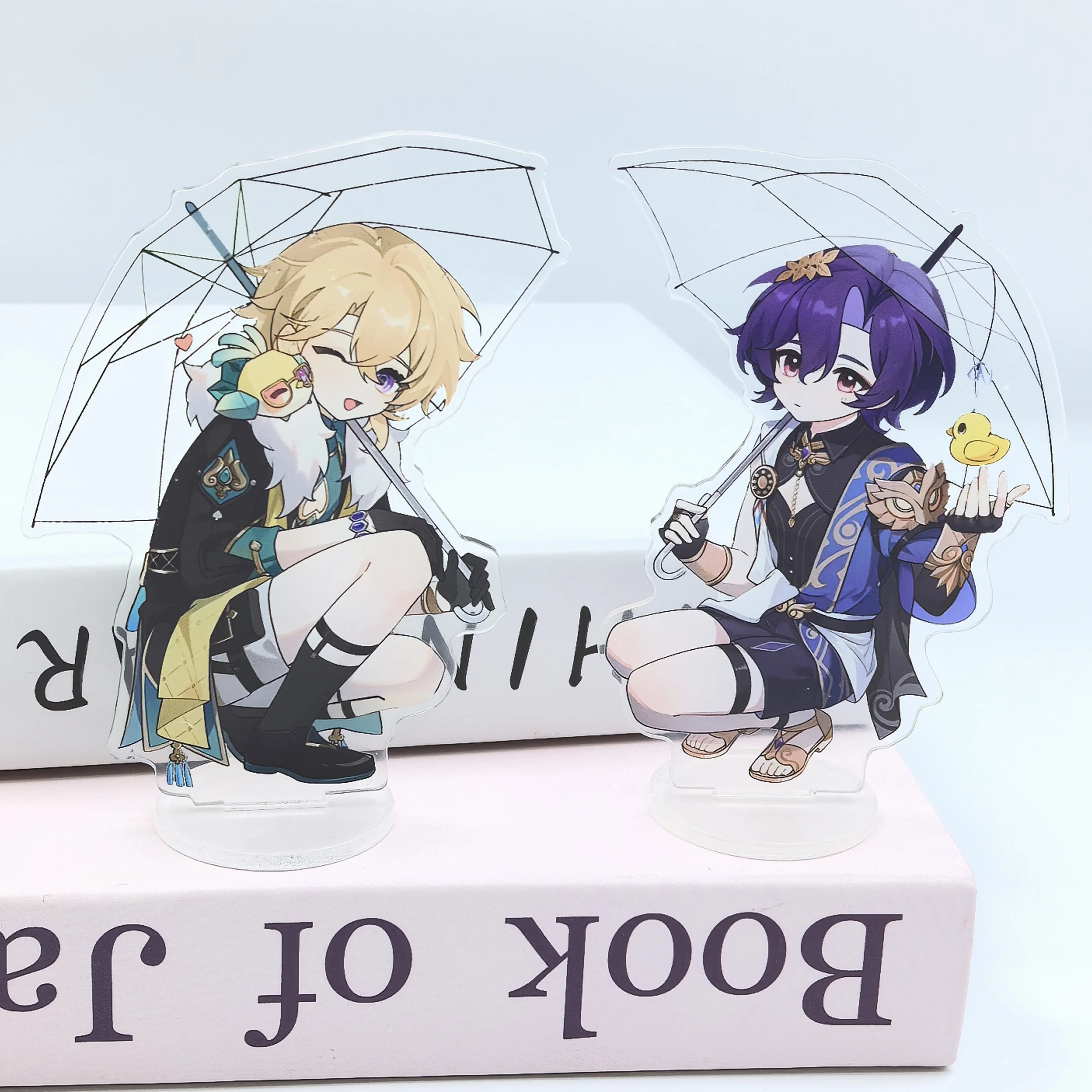 1Pc Anime Games Honkai: Star Rail Dr. Ratio Aventurine Sunday Umbrella Character Card Desktop Decoration Acrylic Standing Plate