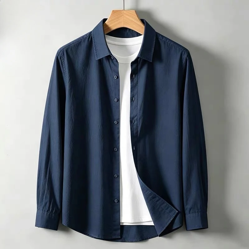 Pure Linen Long Sleeve Shirt Men's Fashion Urban Style Spring Casual Wind Resistant All-Weather Breathable Comfortable Shirt