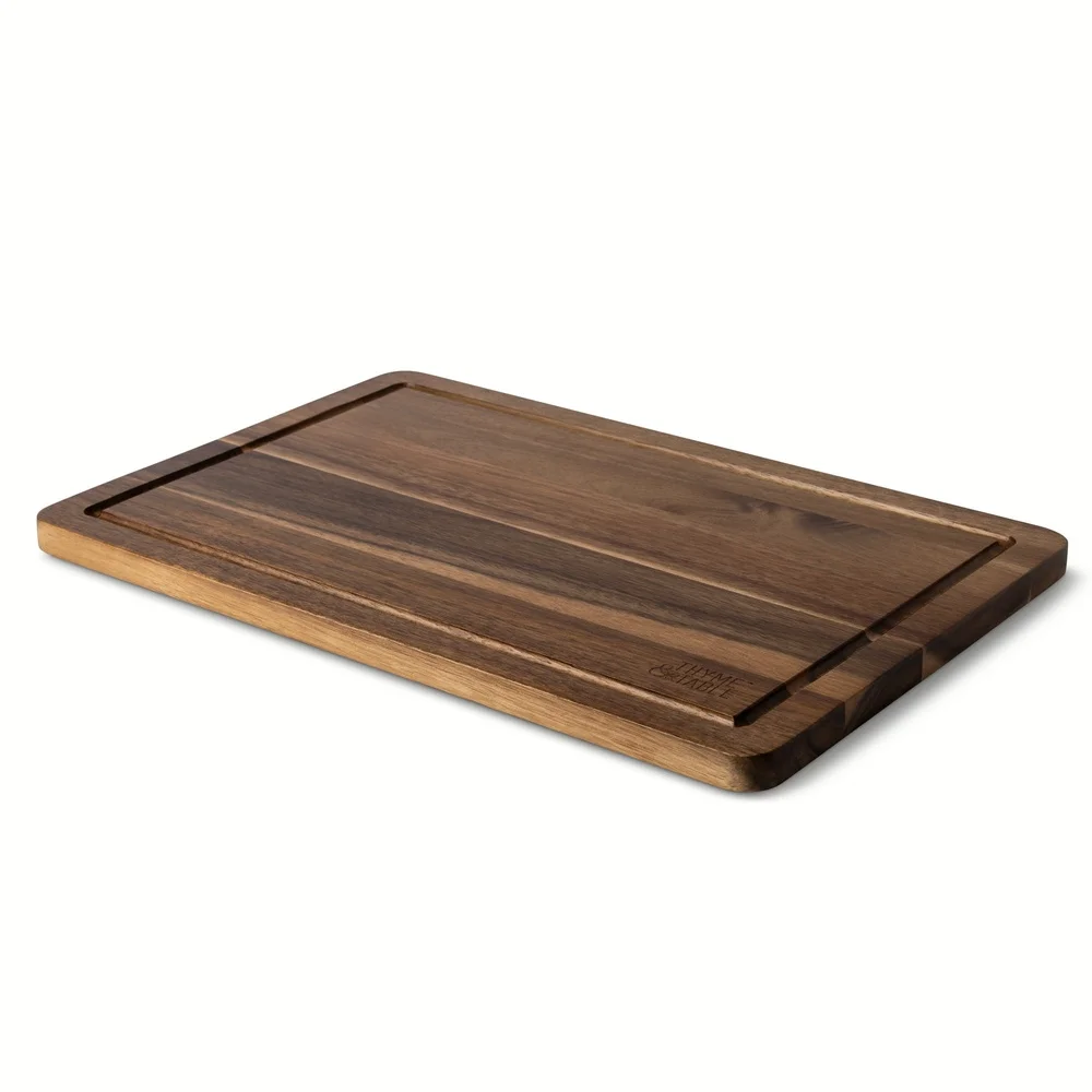 เขียงไม้อะคาเซียขนาดใหญ่พร้อมน้ําผลไม้ดีลื่นฟุตใบมีดพื้นผิว KITCHEN Prep 12x18 นิ้ว