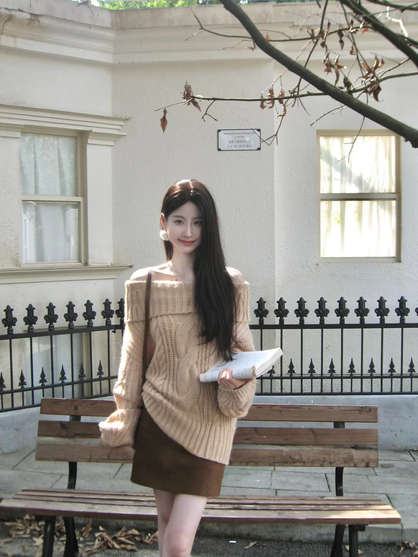 

Long Sve Twist oulder Sweater Women's Loose Slimming Top Autumn Winter Comfortable Lazy High-End Feeling Casual Sle