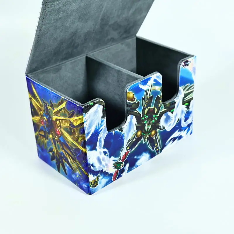 Yu-Gi-Oh! Raidraptor - Satellite Cannon Falcon DIY Large Capacity Leather Card Box Anime Game Collection Card Storage Box 130+