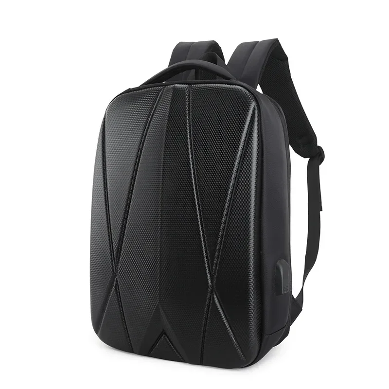 Fashion PC Hard Case Stereoscopic Backpack Large Capacity Combination Lock Backpack Multi Functional Water Proof Men\'s Bag