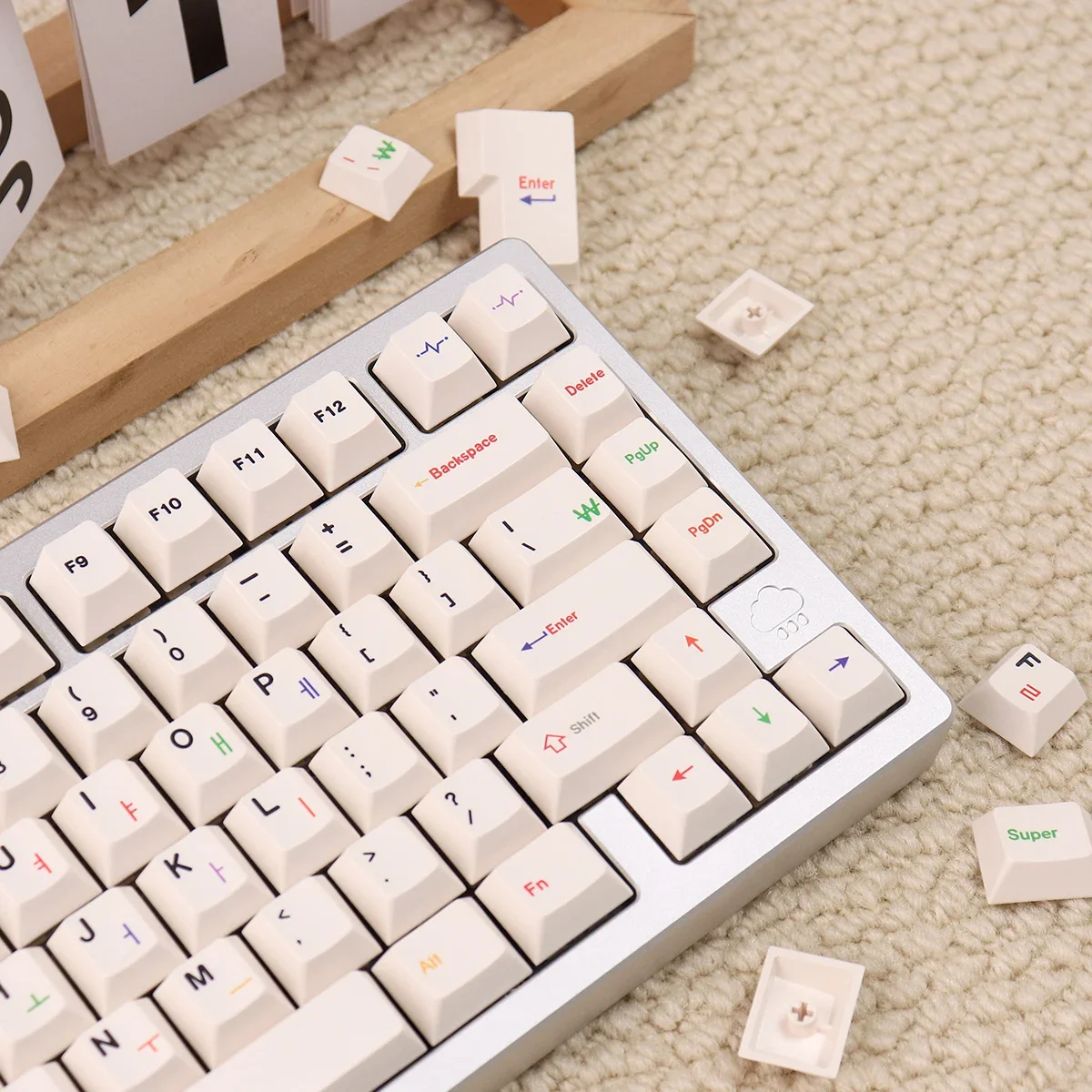 Keycap coreano Cherry Profile Simple Warm White Keycaps per tastiera meccanica 144 tasti PBT Thermal Sublimation KR Key Caps