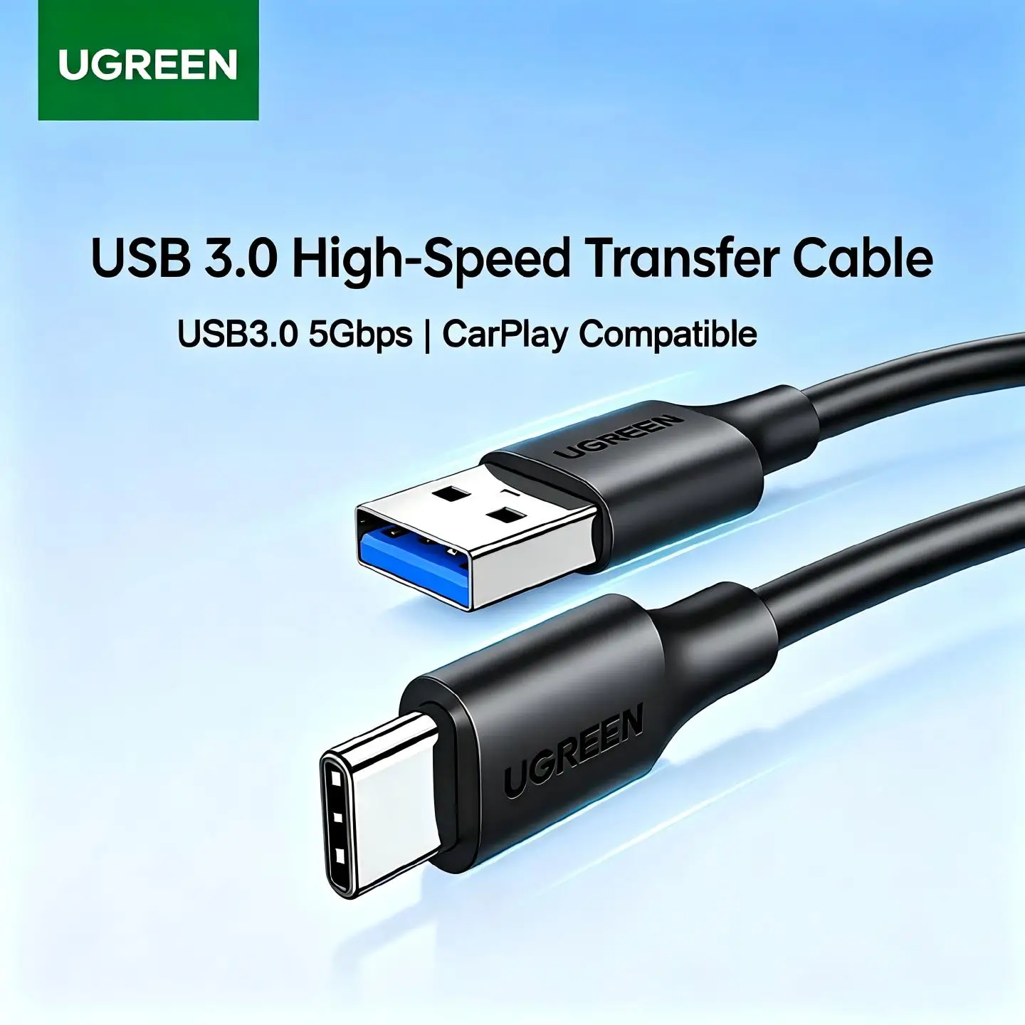 UGREEN USB3.0 Type C Cable 5Gbps Data Transmission For Apple iPhone Android Mobile Phone Tablet Charger 3A Charging Notebook Car