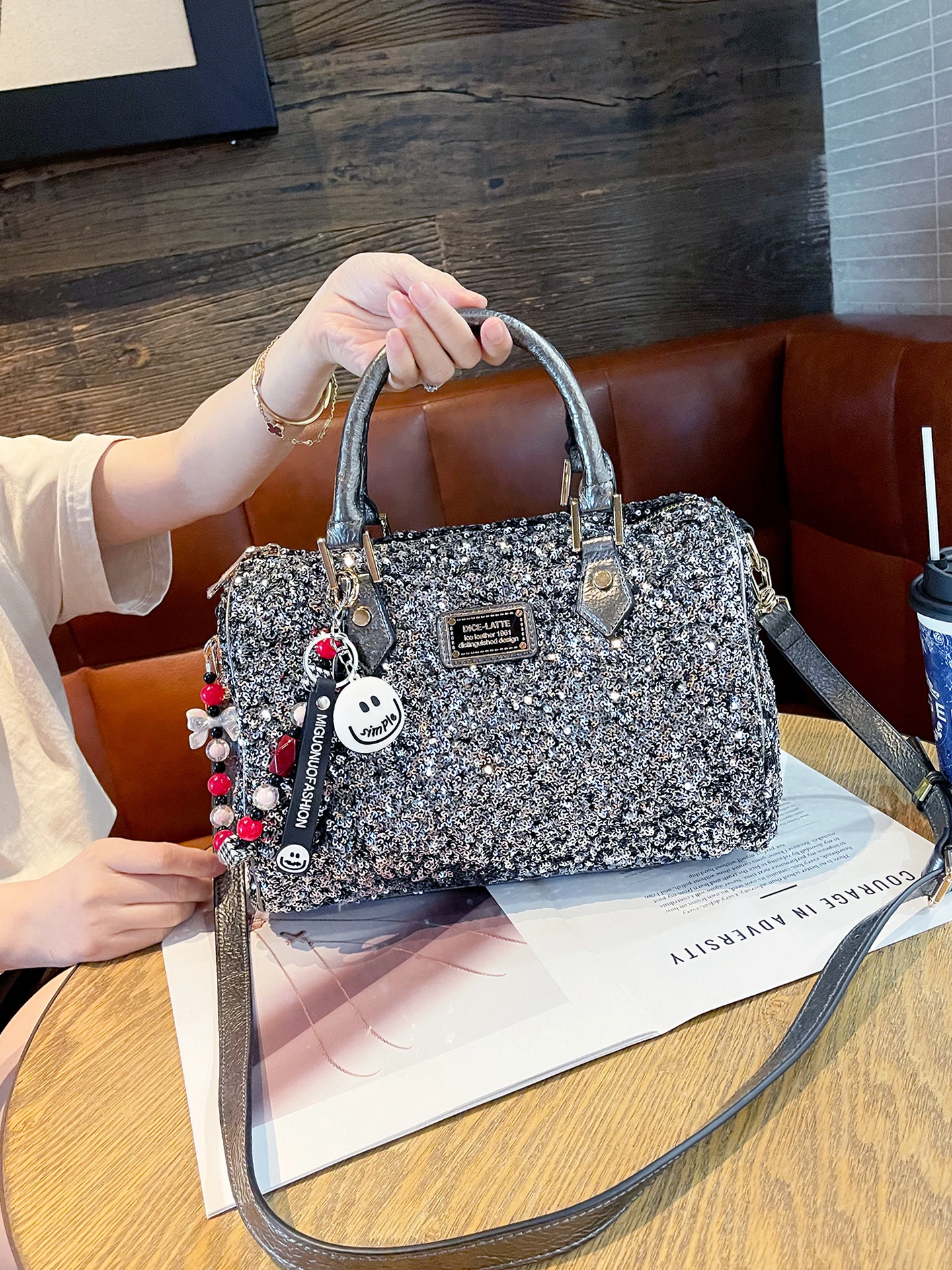 Luxury Designer Ita Bag Sparkle Sequines Handbag Women's Bag 2025 Boston Shoulder Messenger Bag Ladies Hand Bags