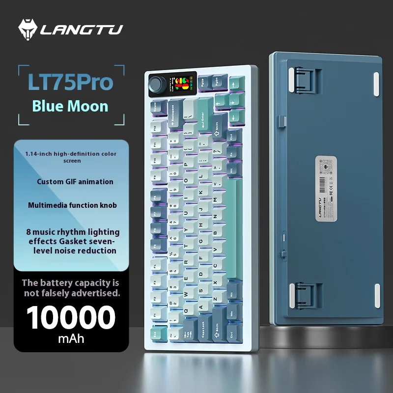 

LANGTU LT75 Triple-Mode Gaming Mechanical Keyboard Customizable Hot-Swappable Bluetooth Wireless Keyboard