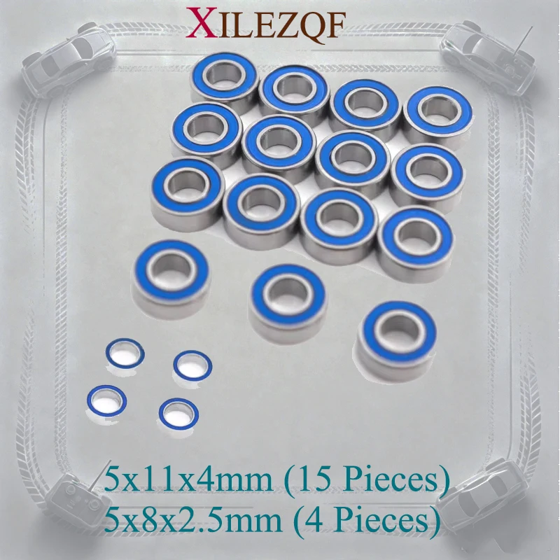 Traxxas 1/10 Rustler Bandit 2WD Full Bearing Kit 19Pcs Stainless Steel Upgrade Replacement Parts for RC Car