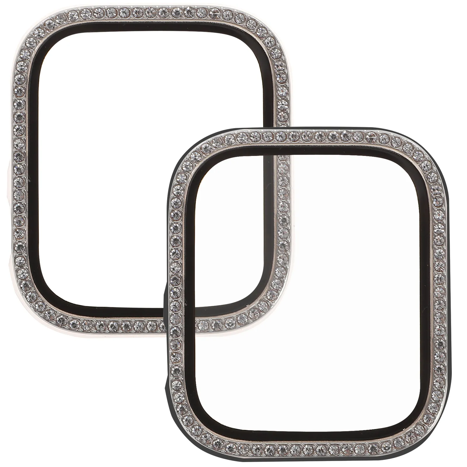 

2Pcs Rhinestone Smartwatch Protective Case for Scratch Proof Drop Resistant Elegant Decorative Watch Shell Cover