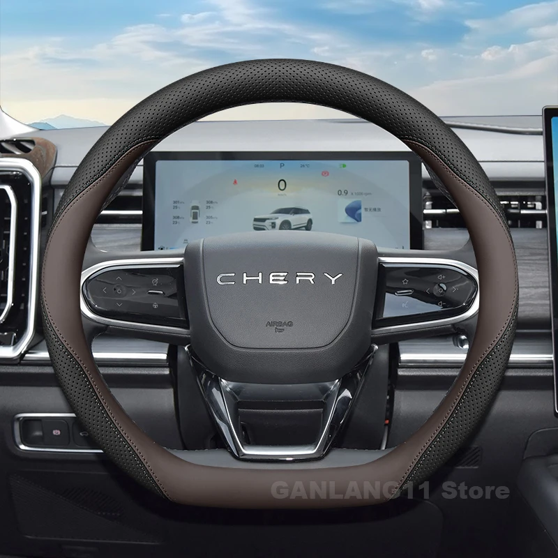 Leather Car Steering Wheel Cover For Chery Jaecoo J7 phev 2024 2025 Auto Steering Wheel Chery Jaecoo J7 phev Accessories 5