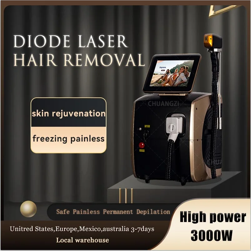 Factory Price 3000W Diode Laser Ice Platinum Hair Removal Machine 755 808 1064nmDiode Laser effective Permanent epilator with CE