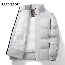 Winter Men Thick Fleece Casual Jackets Coats Men Windproof Outerwear Business Jacket Male Classic Stand Collar Parka Windbreaker