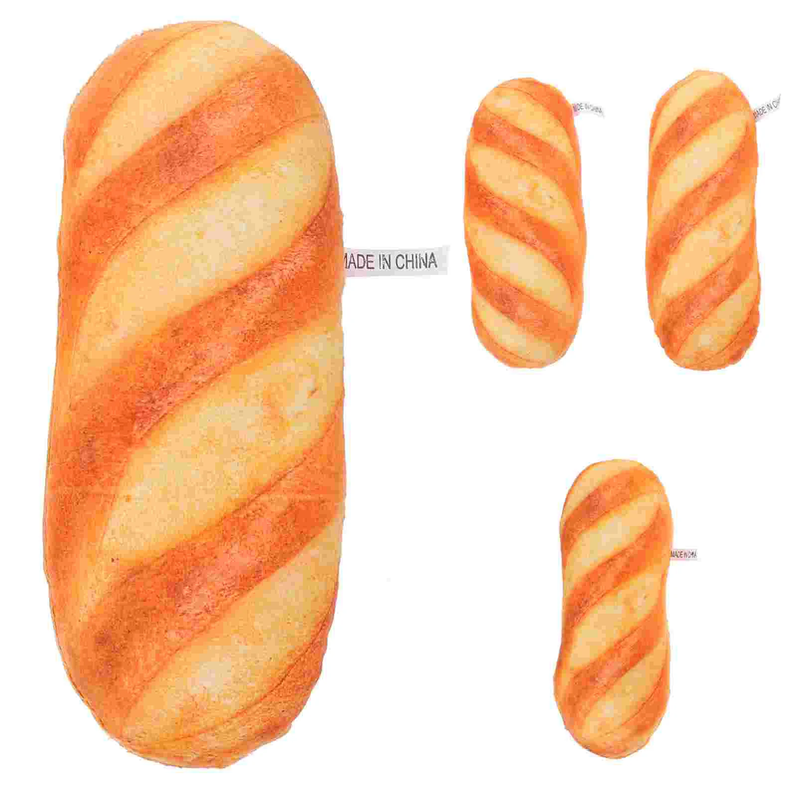 

4 Pcs Simulation Bread Plush Toy 20cm Soft Stuffed Pillow for Children Bedtime Play Unique Food Decor Realistic Design