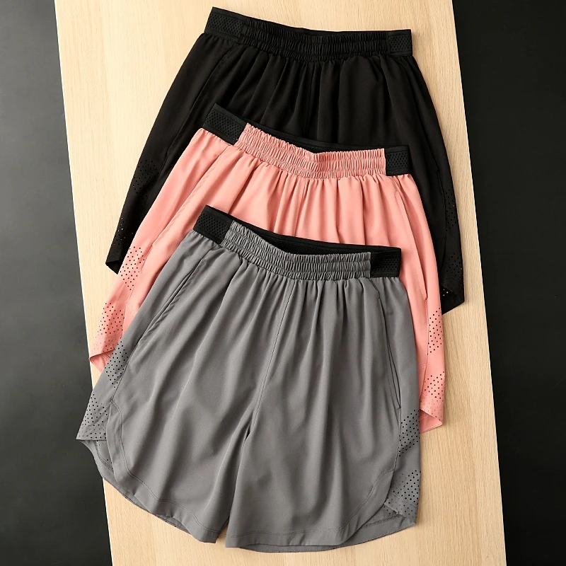 

Laser-Pierced Hollow Crt Men's Qui-Dry Breathable Fitn orts High-Waisted Loose Fit Youthful Summer Sport Pants