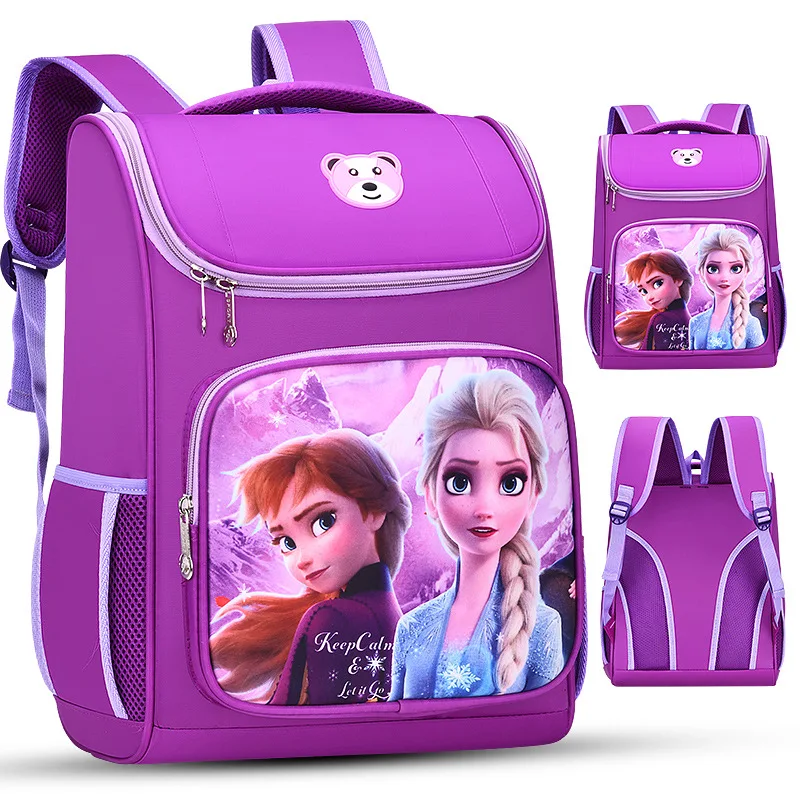 Disney-Mochilas escolares de Frozen para niñas y niños, mochila ortopédica de hombro para estudiantes de primaria, Elsa, Anna, Spider Man, regalos