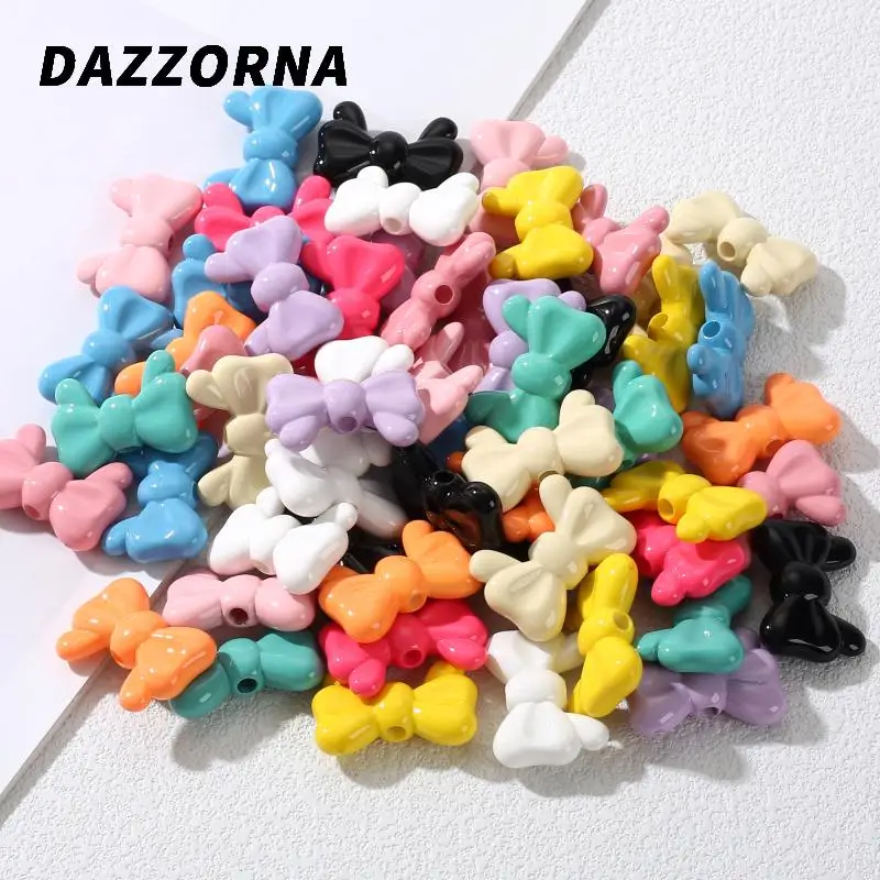 20x30mm Colorful Bow Loose Spacer Beads 10Pcs Acrylic Jewelry Beads For Necklace Bracelet Pendant Accessories DIY Jewelry Making