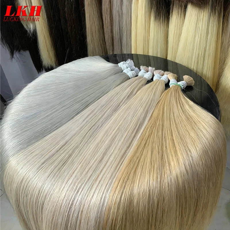 Cabello Lacio con Mechas, 100% Natural Virgen, Suave Sin Procesar, para Trenzas, Extensiones que Aumentan el Volumen 3