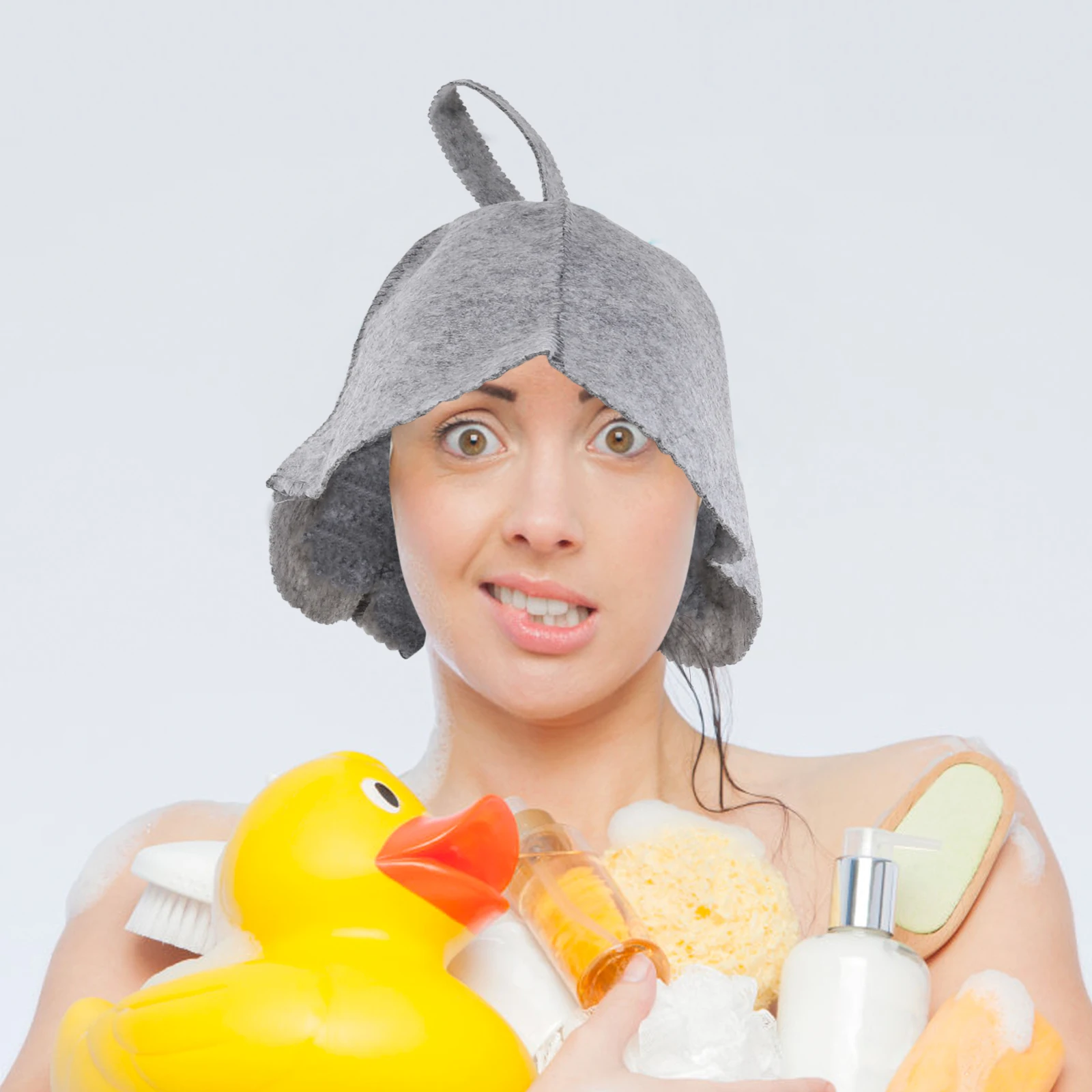 

4pcs Sauna Hat Bath Cap Hair Dry Steam Room Head Cover Felt Hot Dry Cap For Men Women Comfortable Spa Accessories