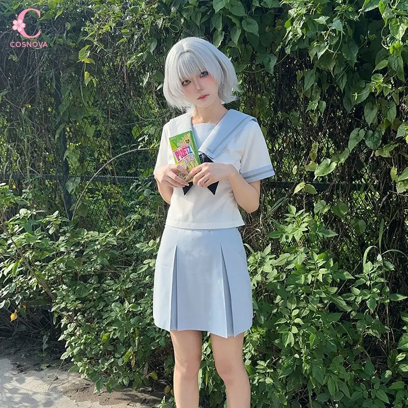 

Anime MyGO Cosplay Costume Women Japanese Sailor Uniform 2 Piece Set Summer School Girl Outfit Cute Pleated Skirt Role Play