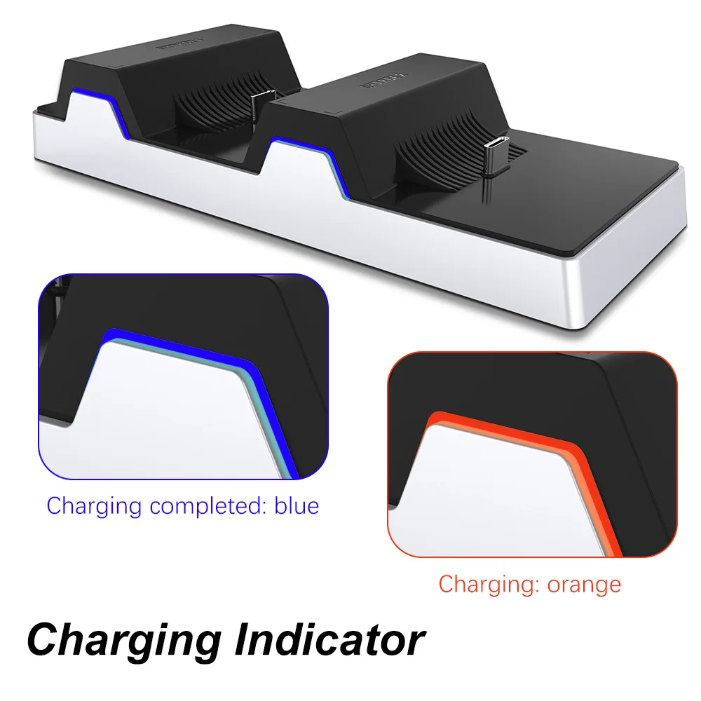 شاحن مزدوج سريع لوحدة التحكم اللاسلكية PS5 USB 3.1 Type-C محطة شحن مهد لسوني PlayStation5 عصا التحكم غمبد