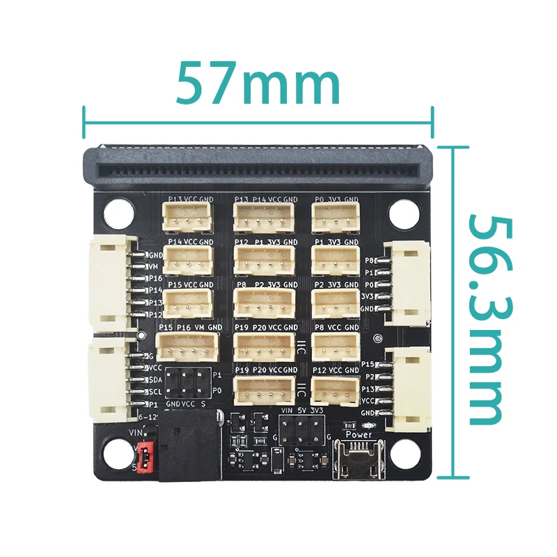Placa de desarrollo de placa de expansión Microbit programación Python micro: placa adaptadora de bits terminal de interfaz ph2.0