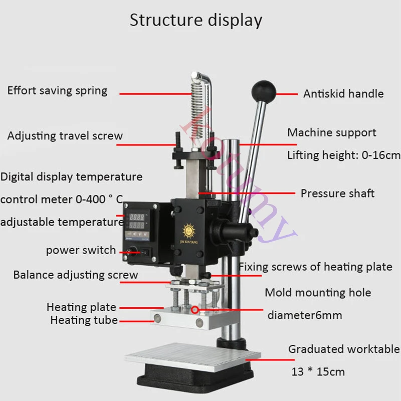 Electric Embossing Machine Hot Foil Stamping Machine  Leather Branding Machine Custom Logo Embossing Tool