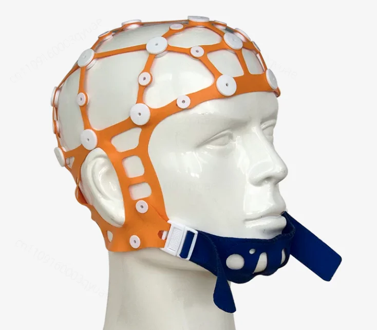 EEG Cap with Disc Electrode, Free Positioning Electrode Cap, Conductive Paste Compatible EEG Headset for Brain Monitor