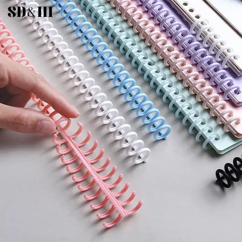 30 Holes Loose-leaf Plastic Binding Ring Spring Spiral Rings Binder Strip For A4 Paper Notebook Stationery Office Supplies